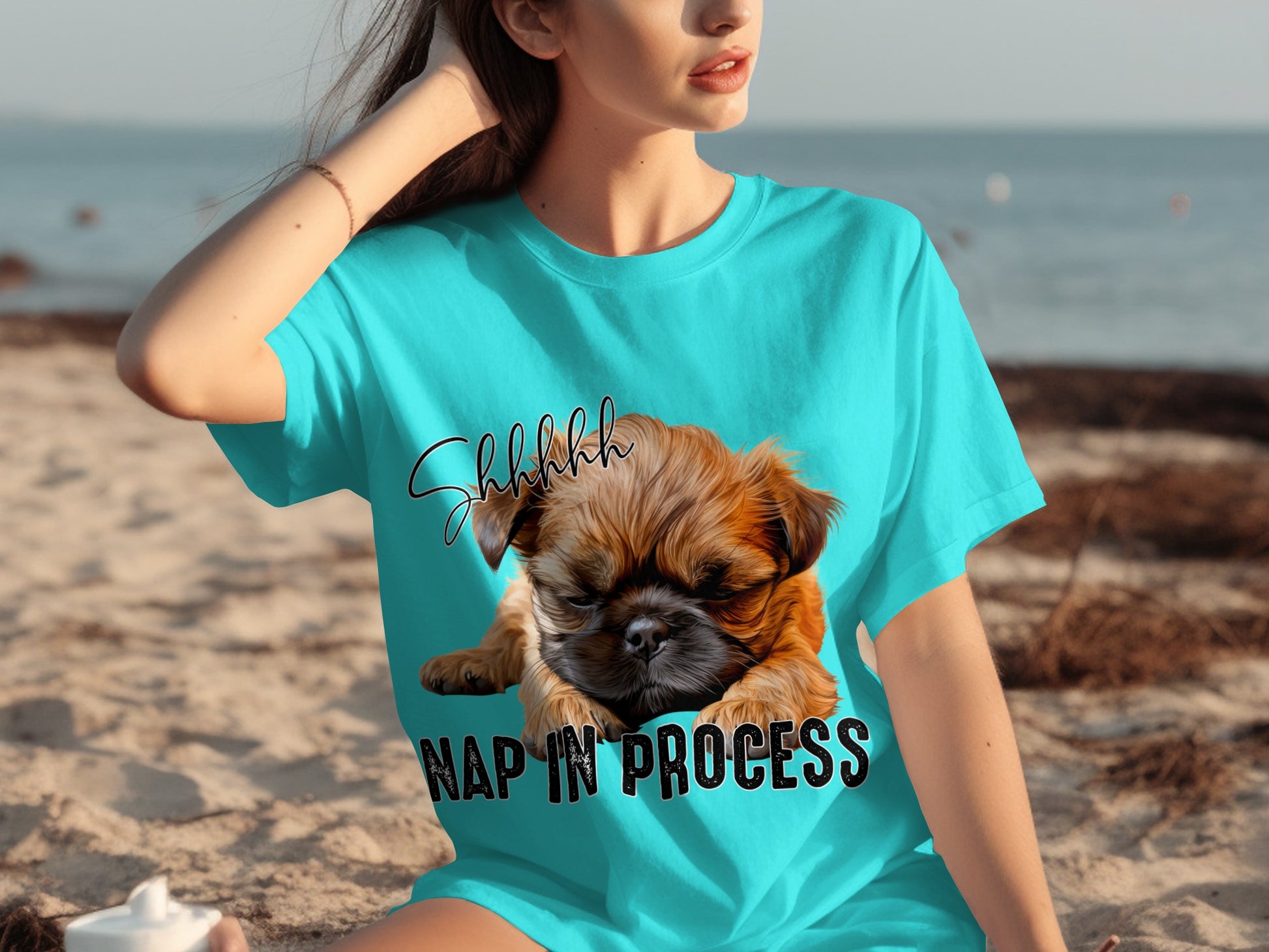 Shhh Nap in Process Adorable Puppy Shirt Product