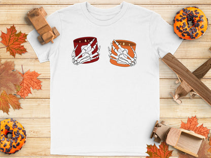 Skeleton Hands Holding Candles Graphic Tee
