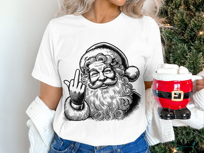 Jolly Santa Flipping the Bird Festive Sweatshirt