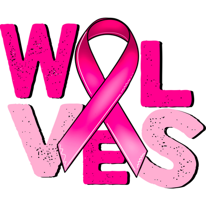Wolves Pink Ribbon Awareness Graphic Shirt