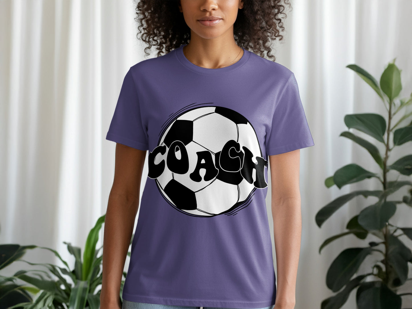 Soccer Ball Print Coach Sports Enthusiast Shirt