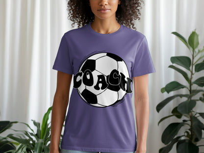 Soccer Ball Print Coach Sports Enthusiast Shirt