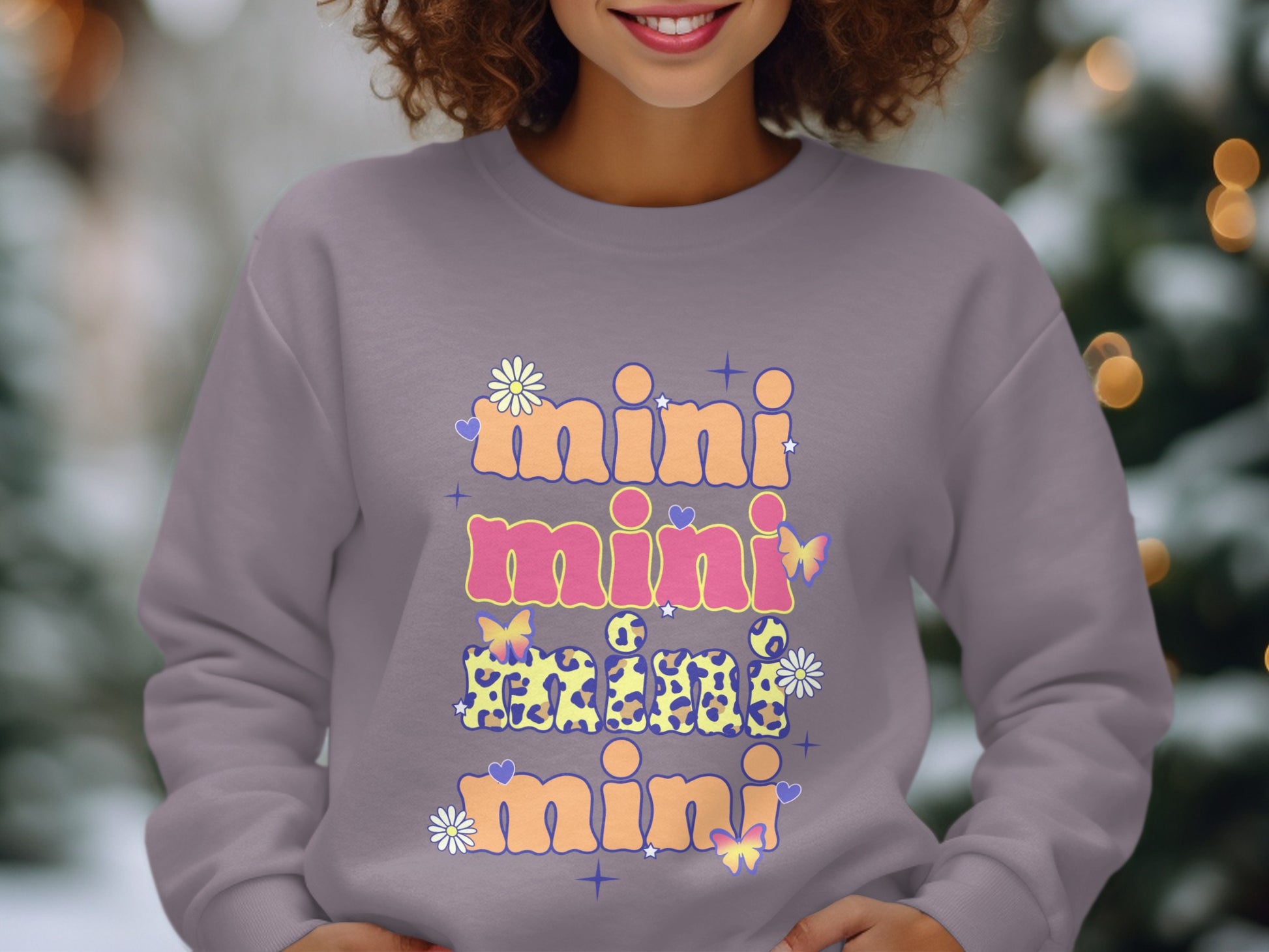 Cute Colorful Mini Letter Graphic Sweatshirt