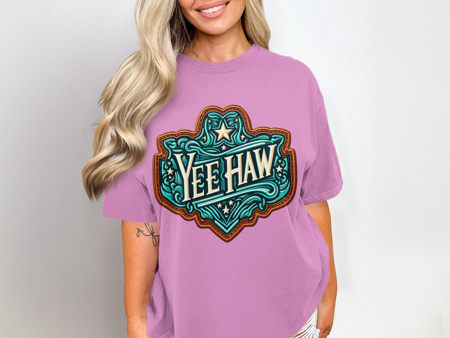 Yee Haw Graphic Design Casual Wear Shirt