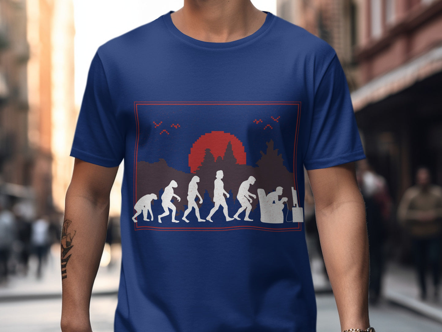 Evolution Illustration with Sunset Design product