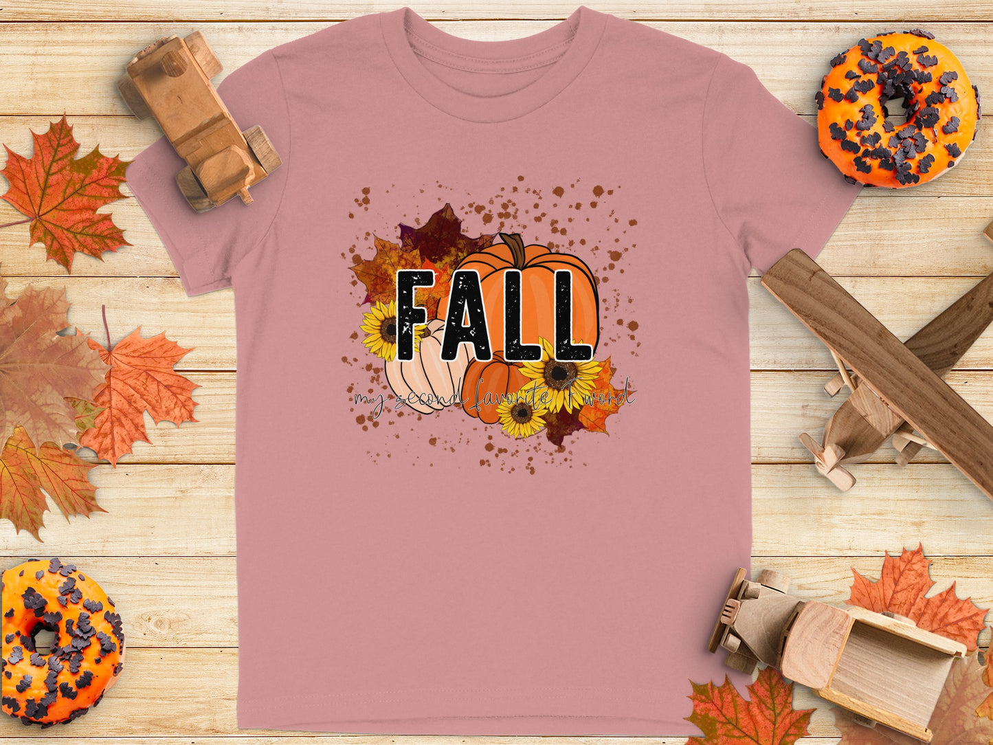 FALL Pumpkin and Leaves Design T-Shirt