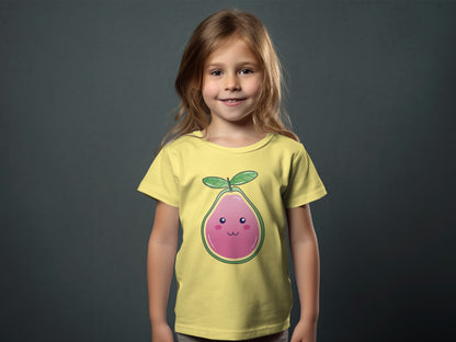 Cute Pink Fruit with Smiley Face Kids T-shirt