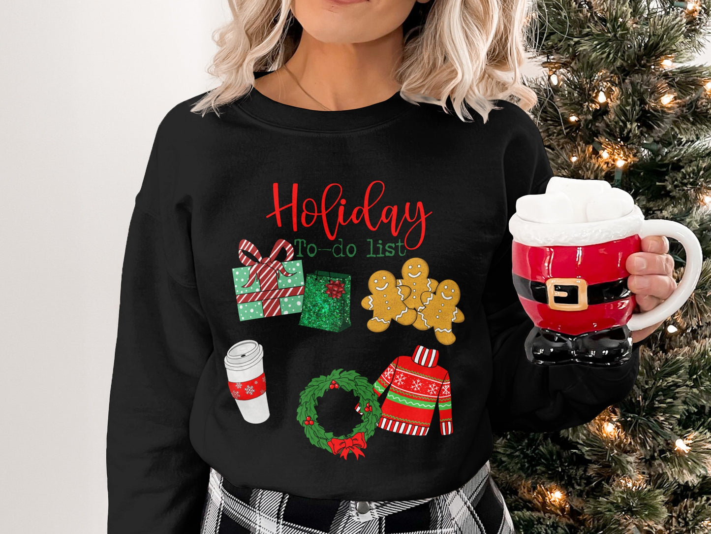 Holiday To Do List Themed Sweatshirt