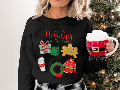Holiday To Do List Themed Sweatshirt