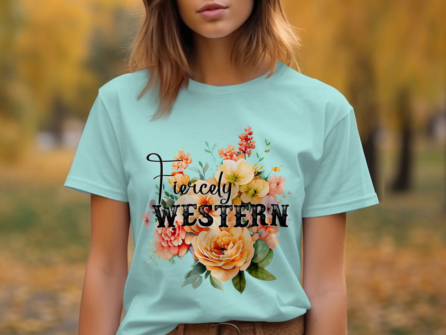 Fiercely Western Floral Print Statement T-Shirt