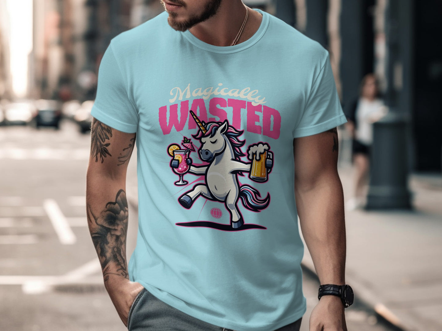 Magically Wasted Unicorn Drinking Graphic Tee product