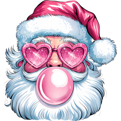 Santa Face With Heart Glasses Christmas Design