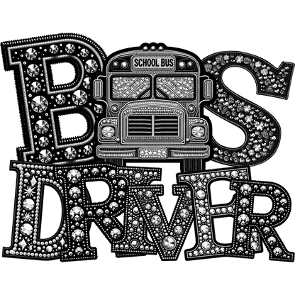 School Bus Driver Rhinestone Graphic Apparel