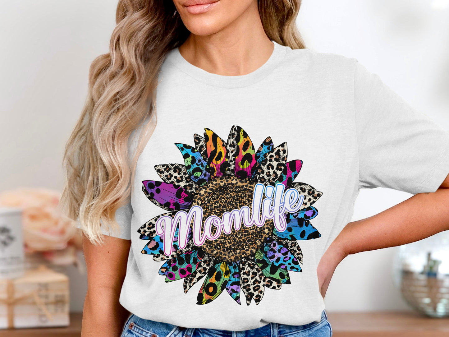 Colorful Momlife Sunflower Graphic Tee Product