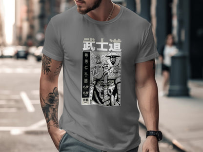Japanese Samurai Graphic Design T-shirt