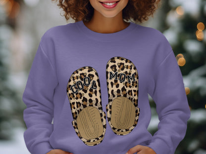 Cool Mom Leopard Print Purple Fashion Sweater