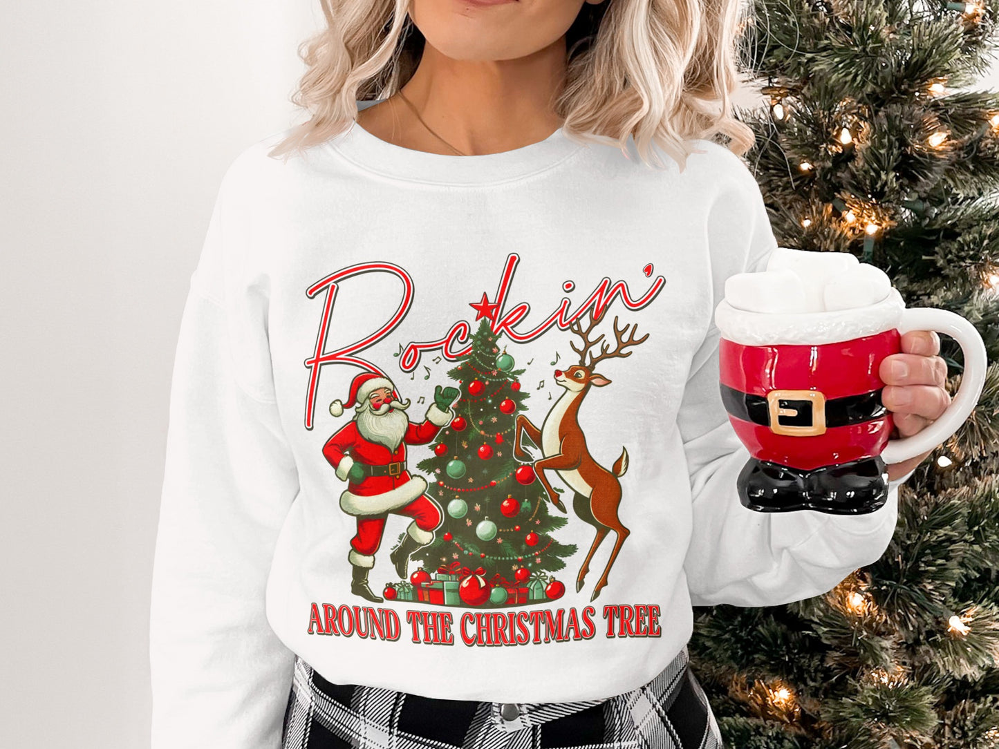 Festive Rockin' Around the Christmas Tree Sweatshirt