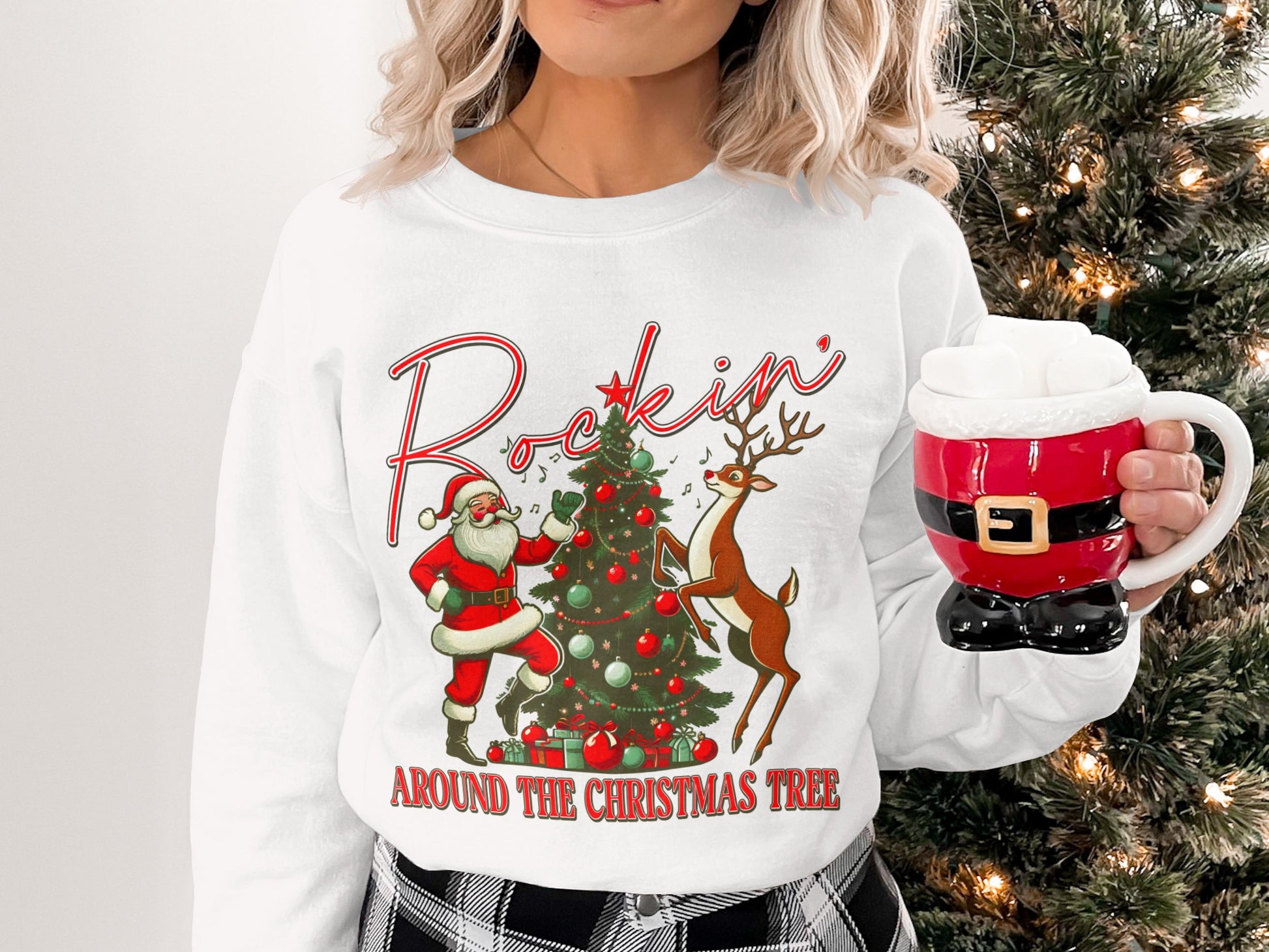 Festive Rockin' Around the Christmas Tree Sweatshirt