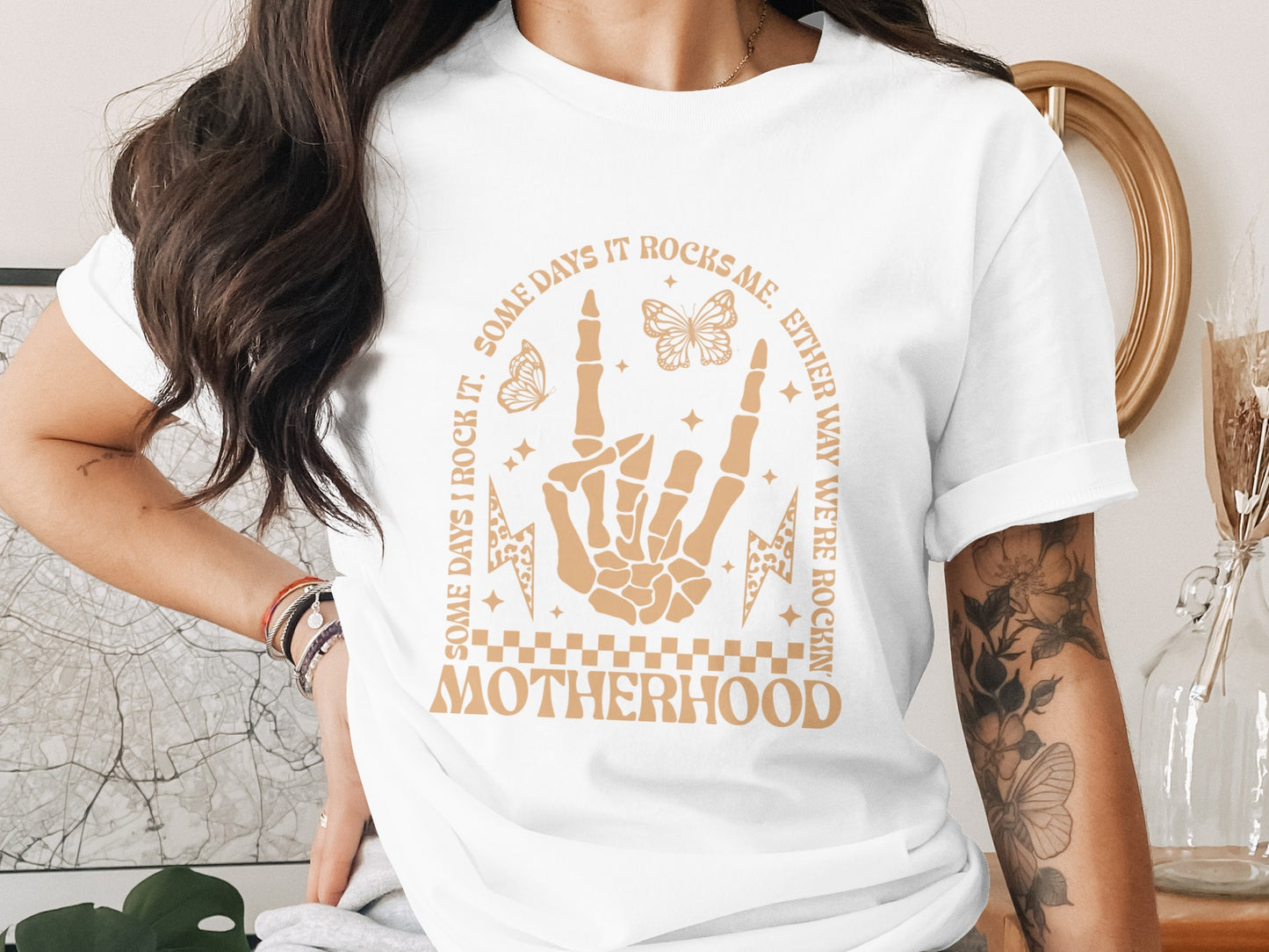 Some Days It Rocks Me Either Way We're Rockin Motherhood shirt