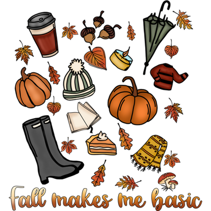 Fall Outfit Pumpkin Coffee and Leaves Stickers