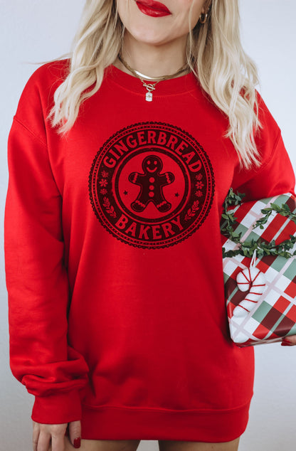 Gingerbread Bakery Red Christmas Sweatshirt Product