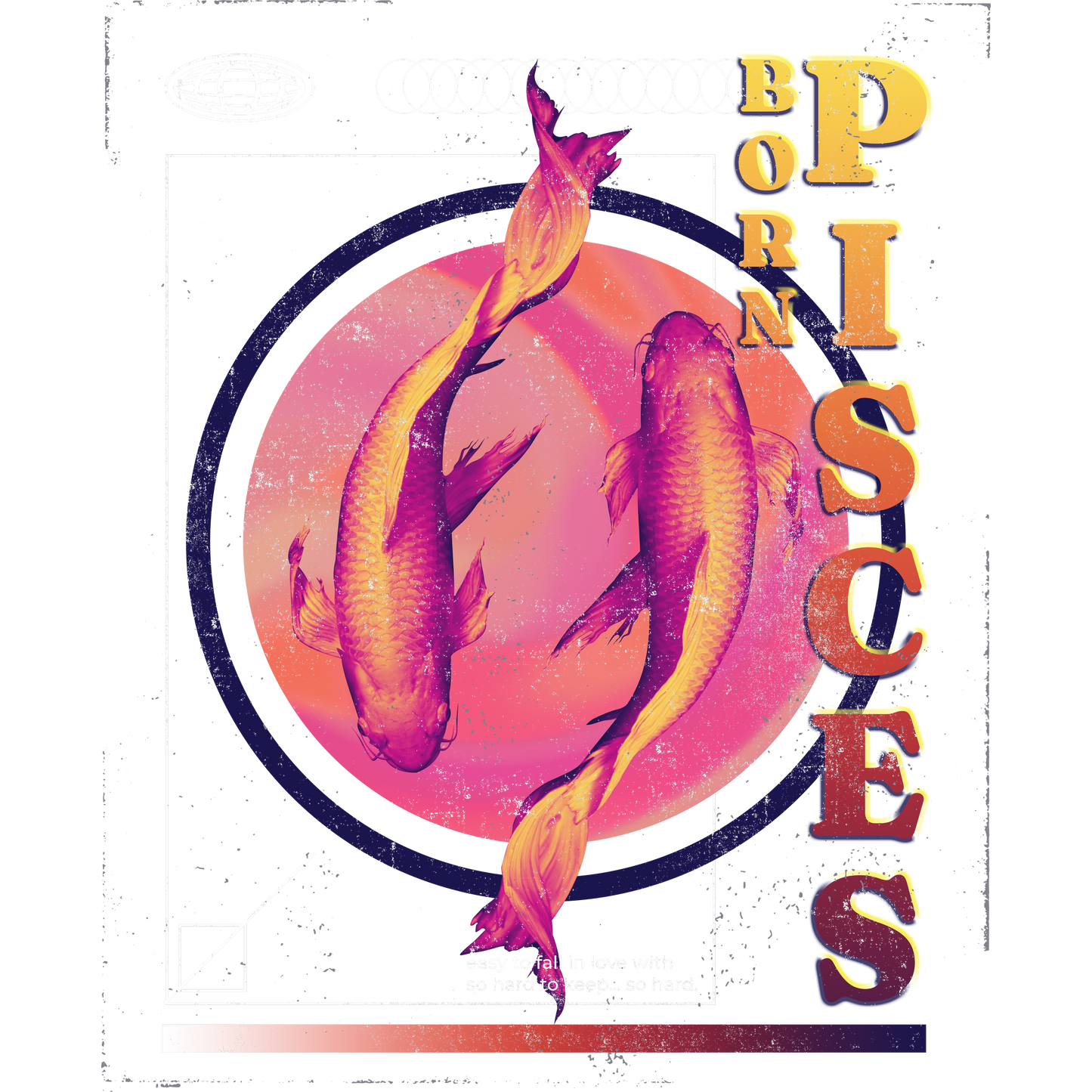 Born Pisces Graphic Design Astrological Print