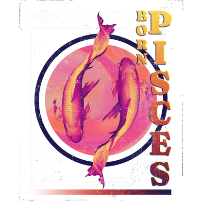 Born Pisces Graphic Design Astrological Print