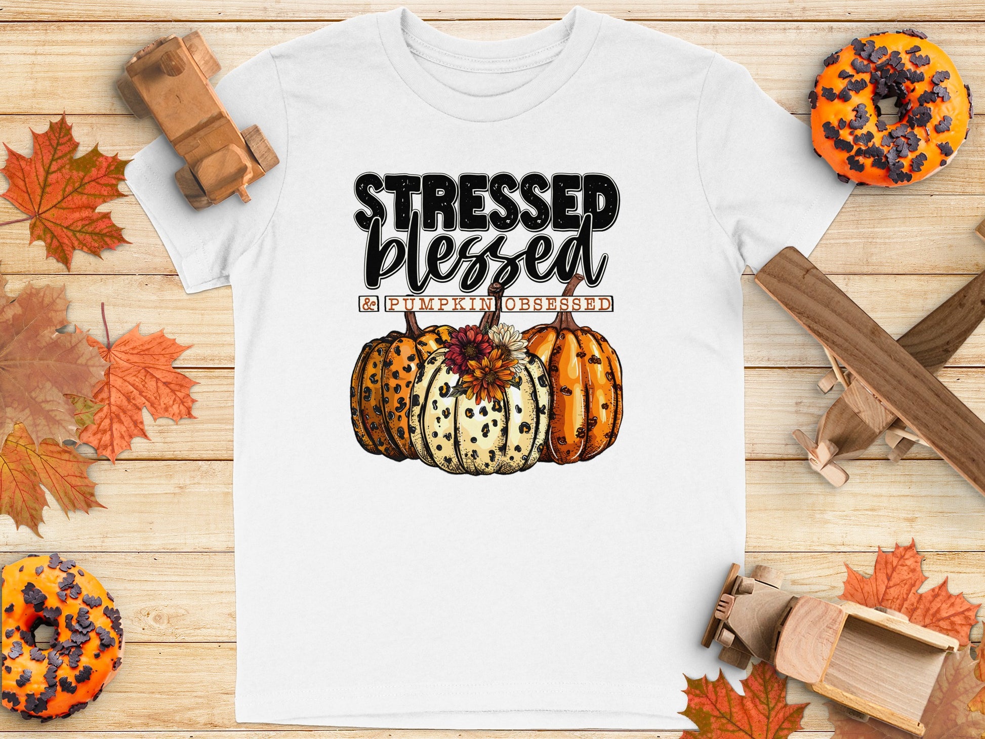 Stressed Blessed Pumpkin Obsessed Graphic Tee
