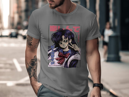 Anime Character Graphic T-Shirt for Streetwear Fans