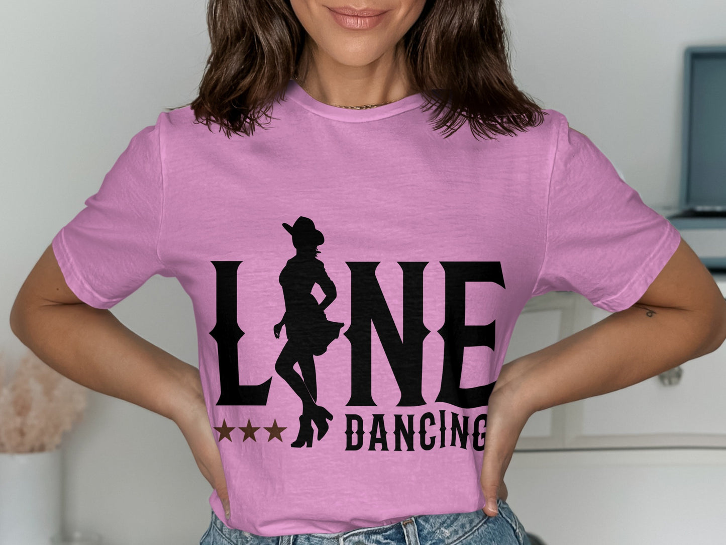 Stylish Pink Line Dancing Shirt for Dance Enthusiasts