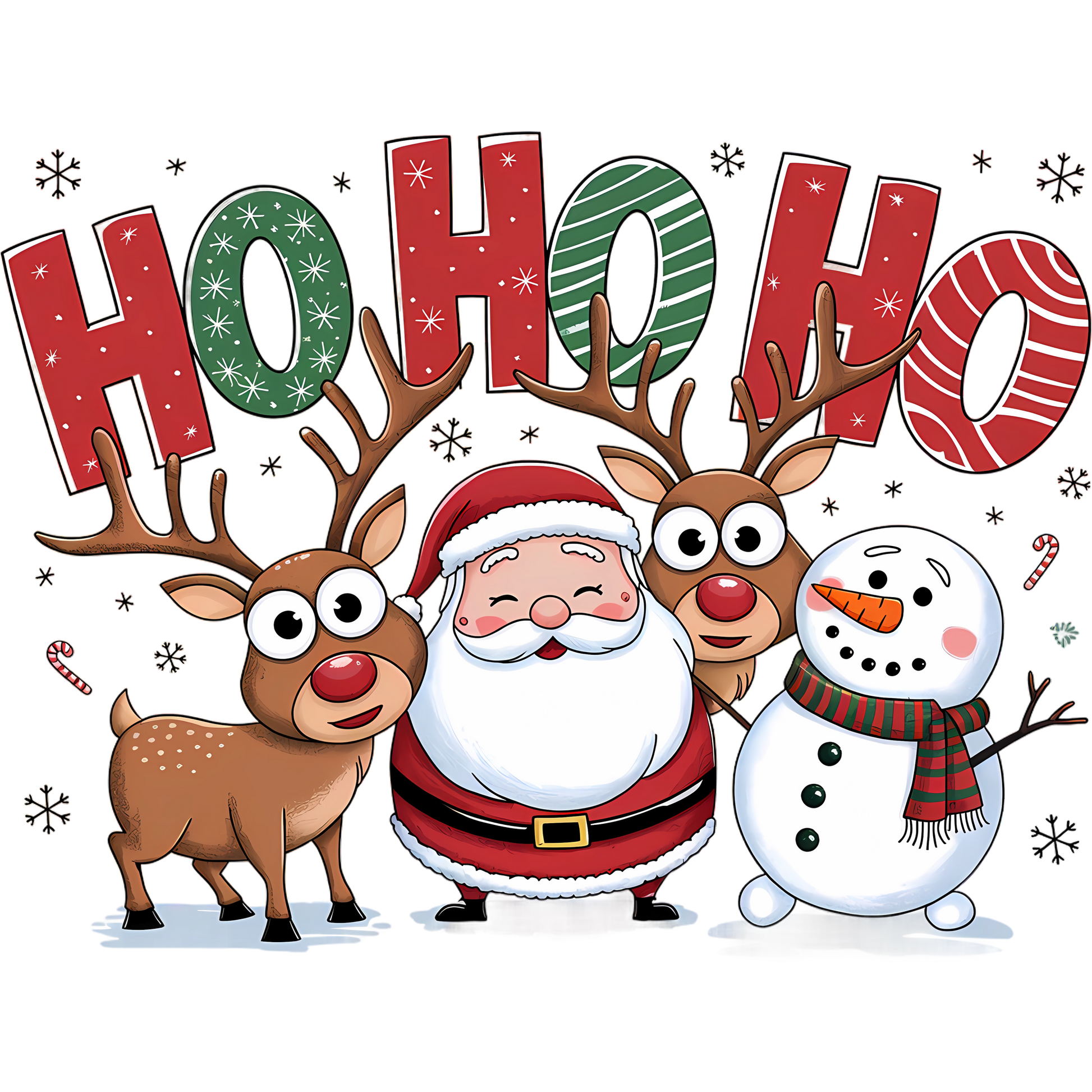 Festive Christmas Ho Ho Ho Santa Claus Snowman Decor