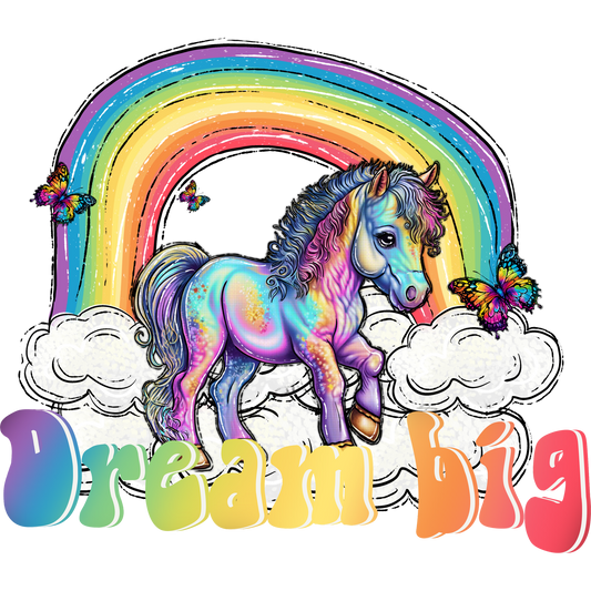 Dream Big Rainbow Unicorn with Butterflies Décor