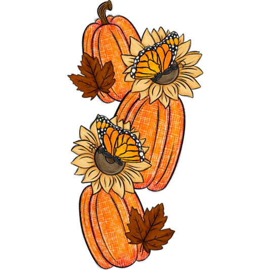Pumpkin Sunflower and Butterfly Autumn Decoration