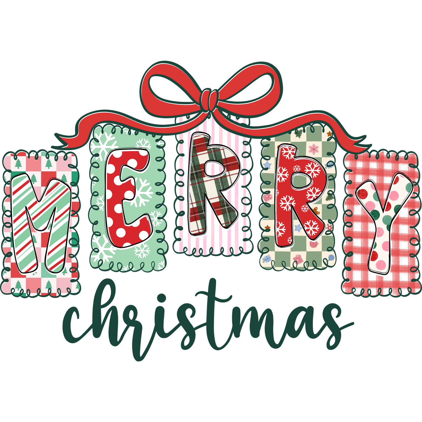 Festive Merry Christmas Plaid Decorative Christmas product