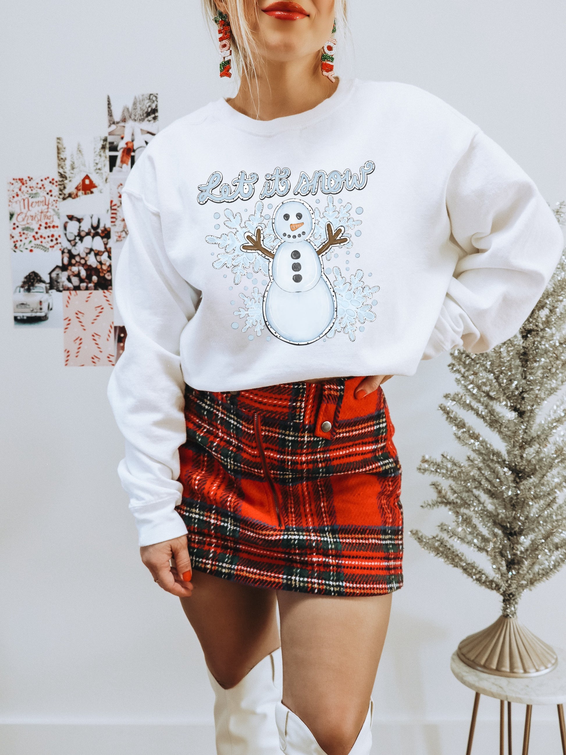 Let It Snow Snowman Graphic Winter Clothing
