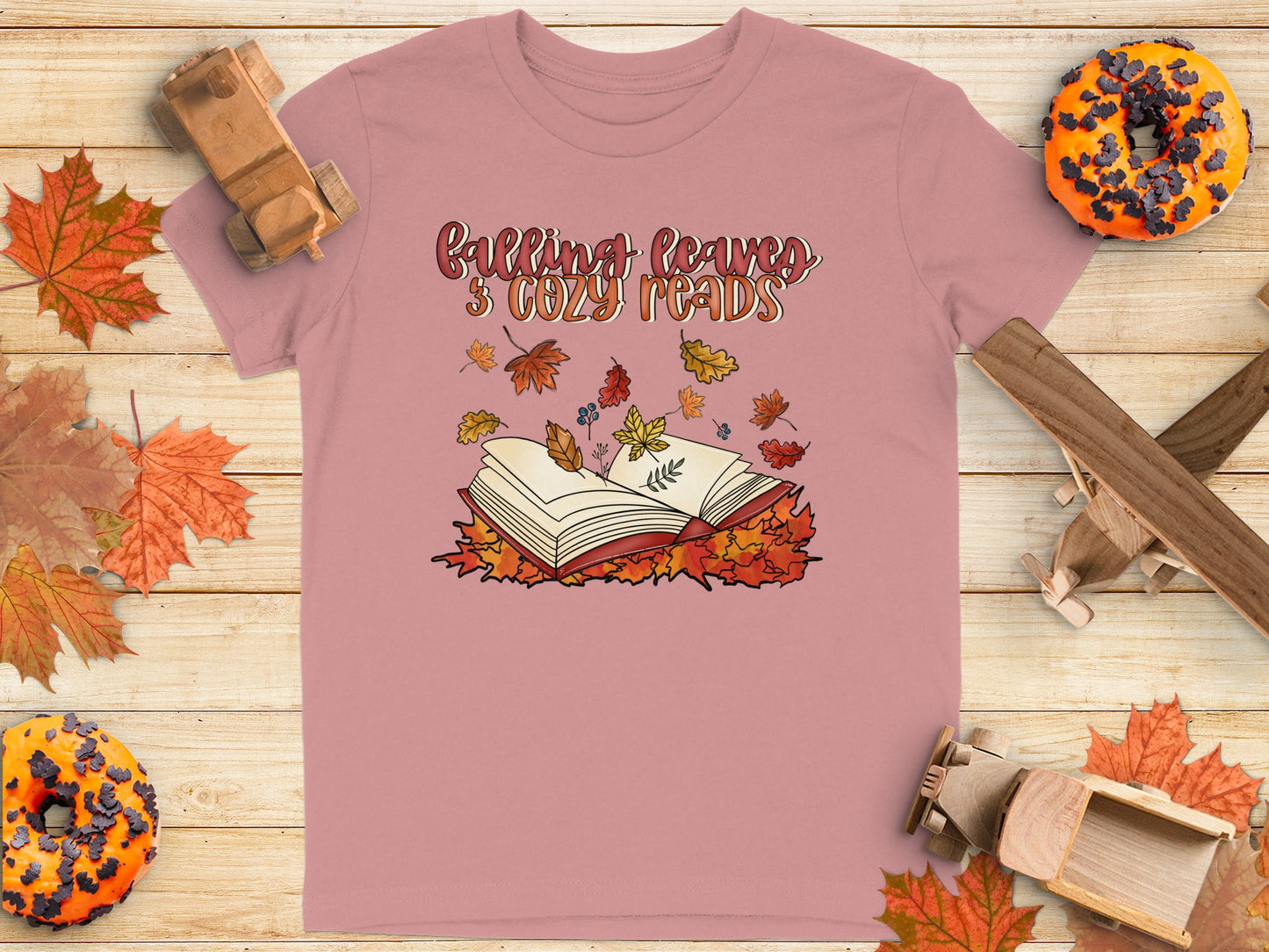 Falling Leaves Cozy Reads Graphic Tee Product