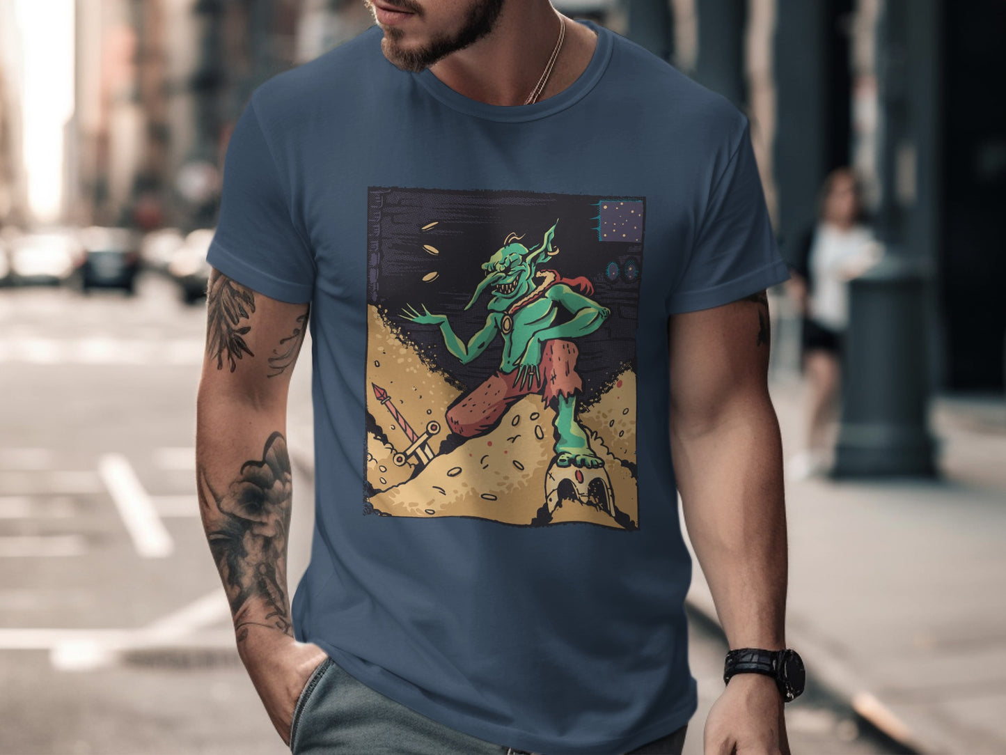 Alien Creature Walking on Moon Graphic T-shirt