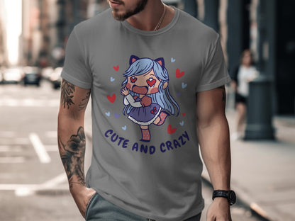Cute and Crazy Cartoon Character Graphic T-Shirt