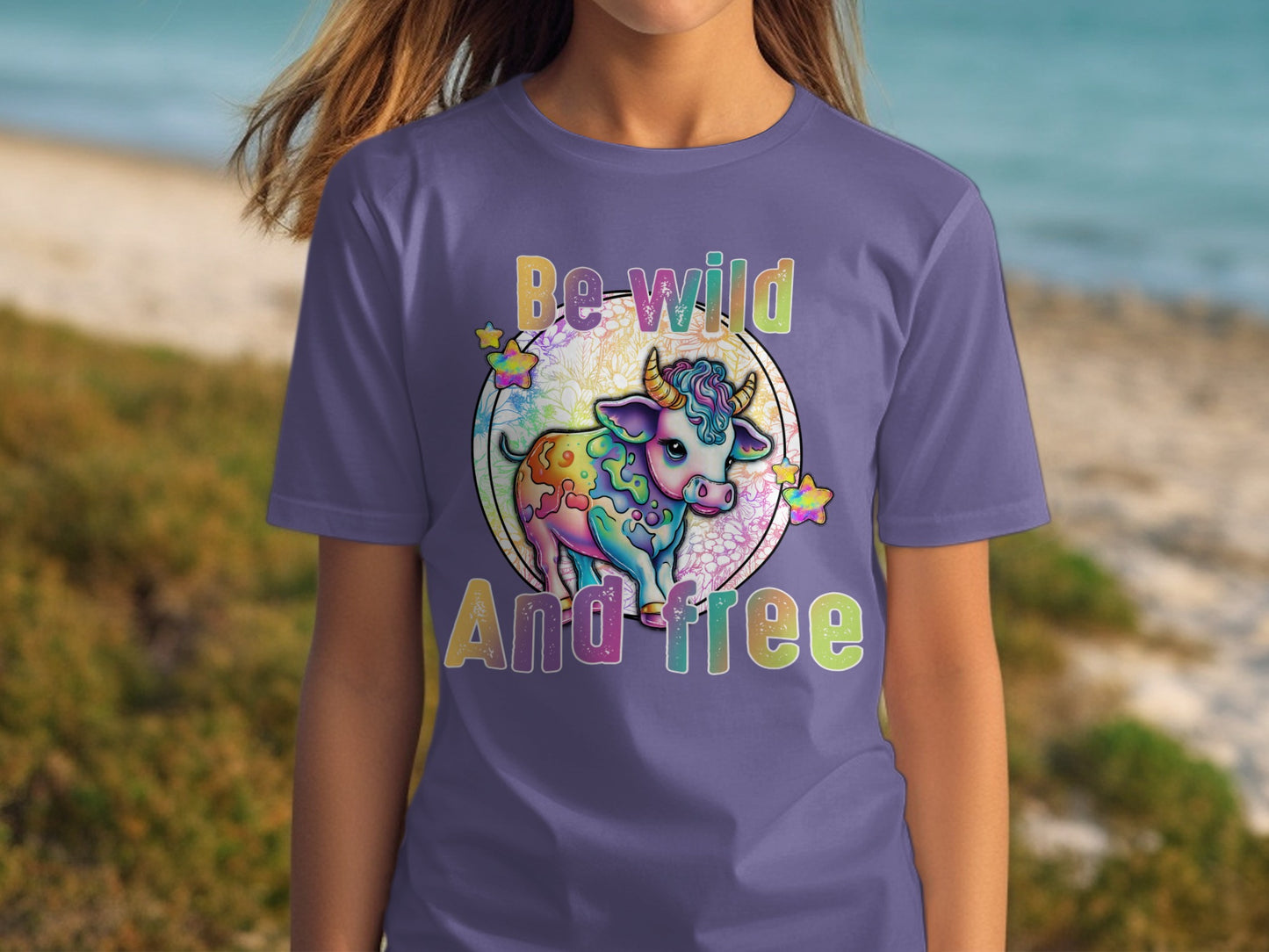 Be wild and free graphic tee shirt for children