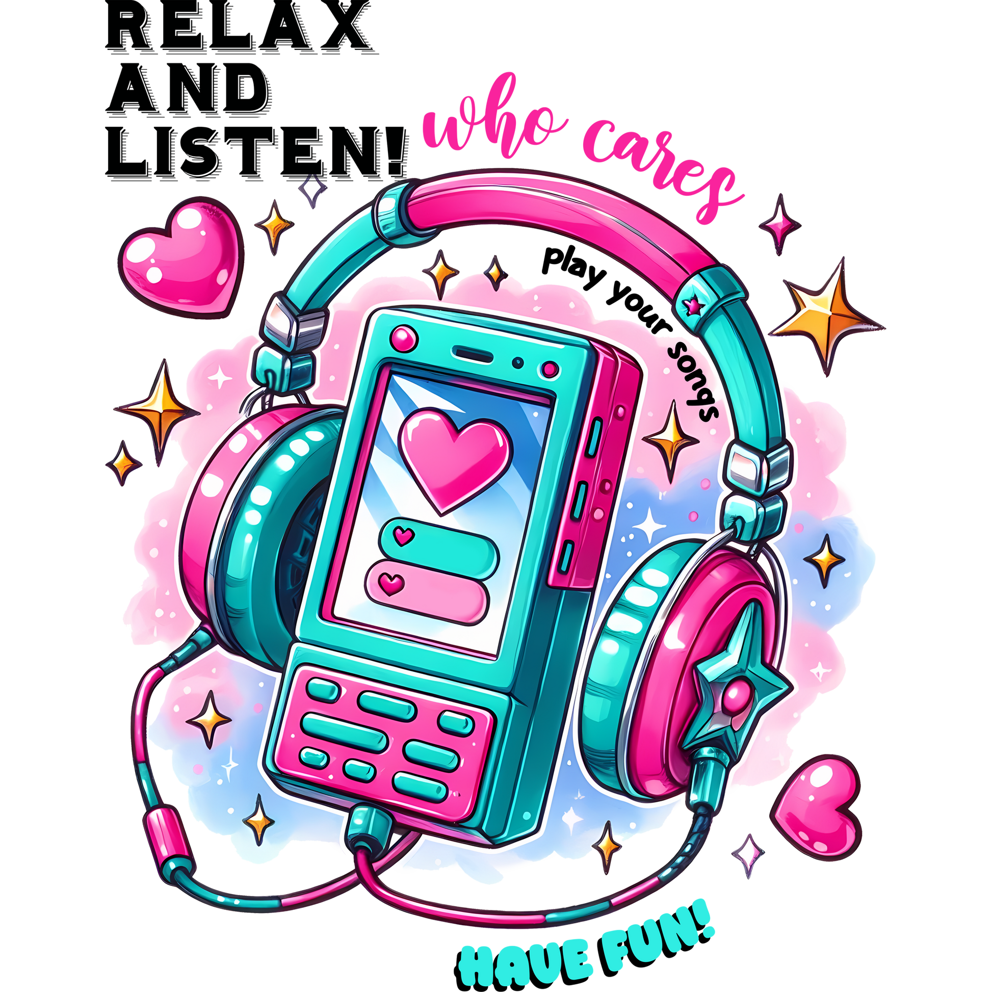 Relax and Listen Who Cares Play Your Songs Have Fun product