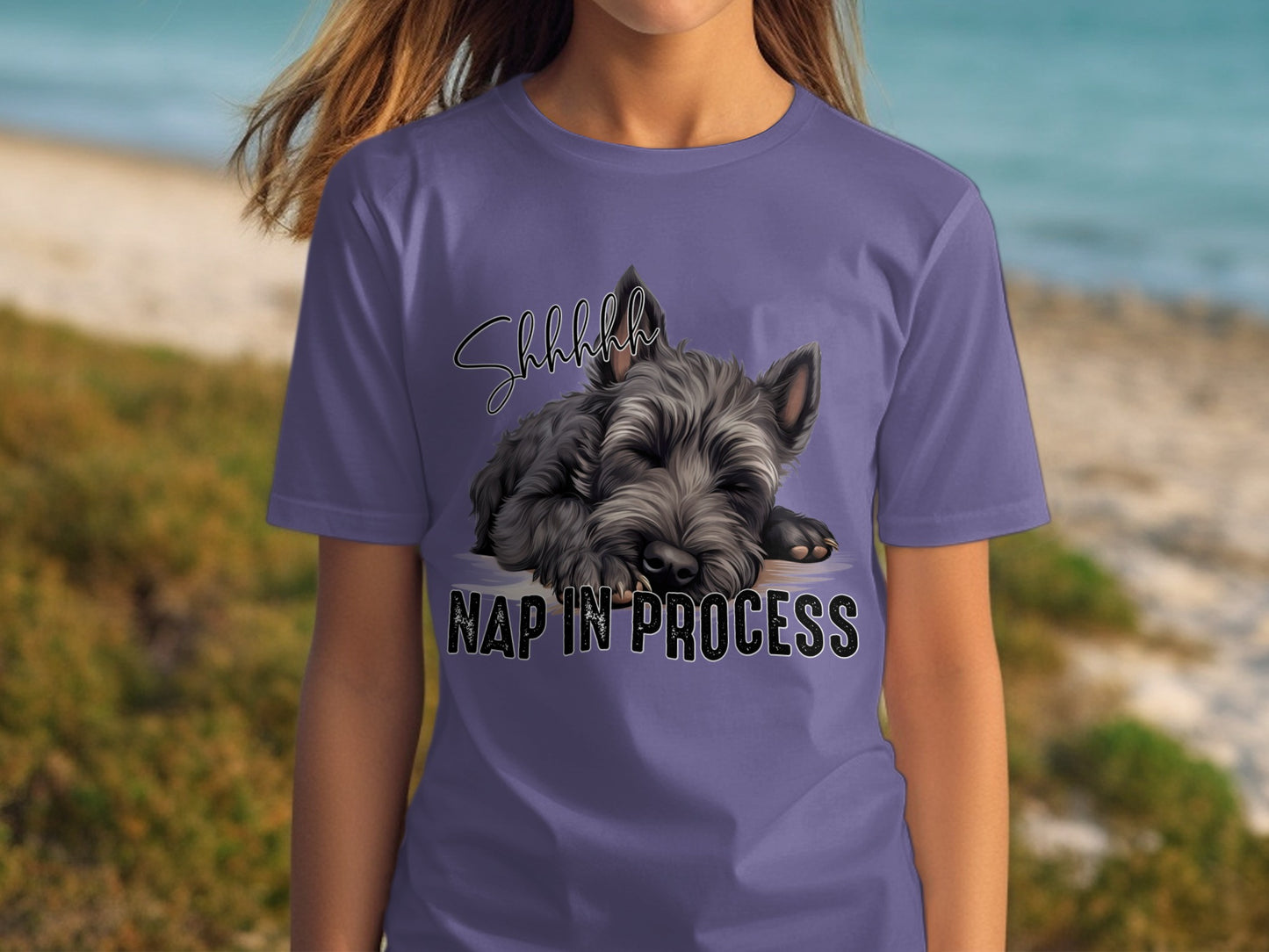 Nap In Process Sleepy Dog Print T-Shirt