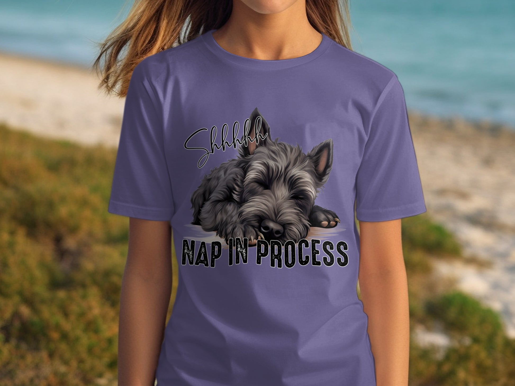 Nap In Process Sleepy Dog Print T-Shirt