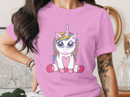 Cute Rainbow Unicorn Graphic T-Shirt for Unicorn Lovers