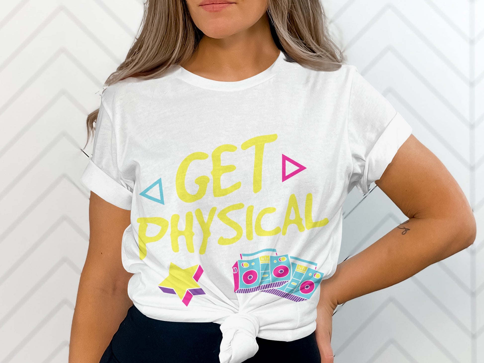 Get Physical Fun and Colorful Graphic Tee