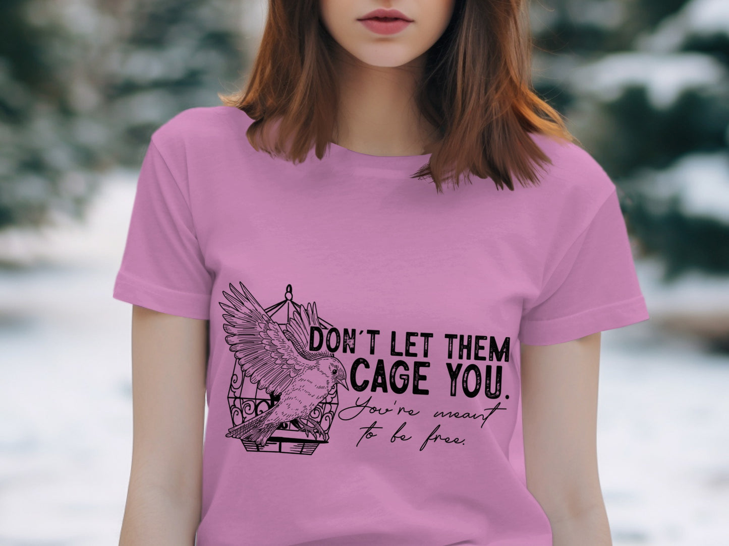 Freedom Bird T-Shirt, Inspirational Message Tee, Escape Cage Graphic Shirt, Motivational Bird Design, DTF Transfer Shirt