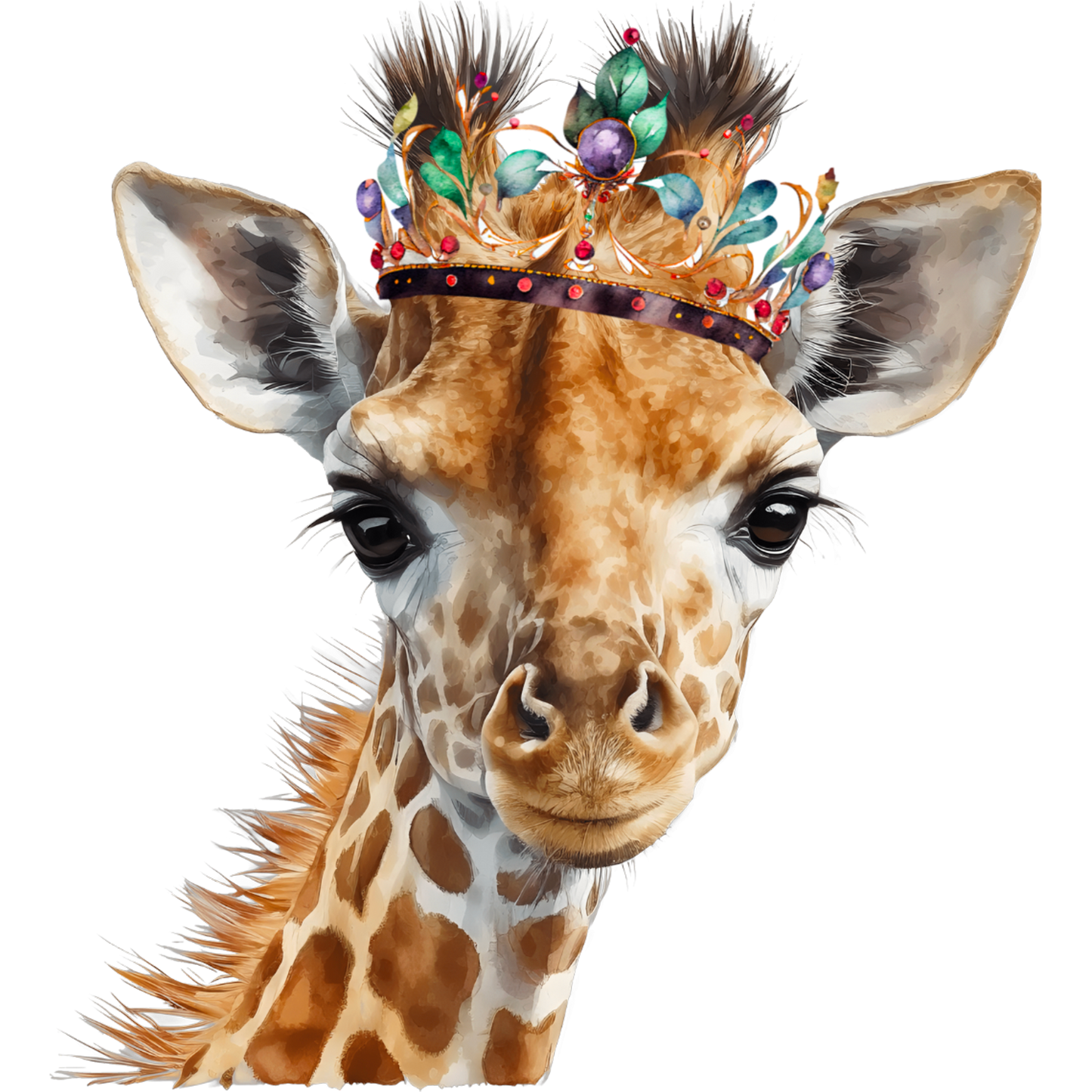 Regal Giraffe With Jewel-Encrusted Crown Artwork