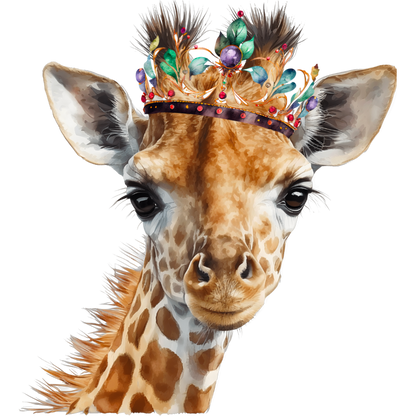 Regal Giraffe With Jewel-Encrusted Crown Artwork