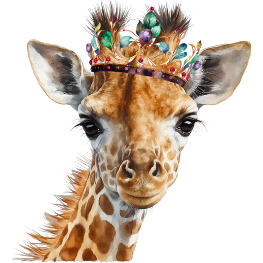 Regal Giraffe With Jewel-Encrusted Crown Artwork