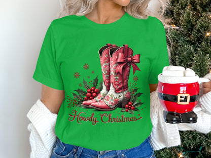 Howdy Christmas Graphic Holiday Shirt for Festive Cheer