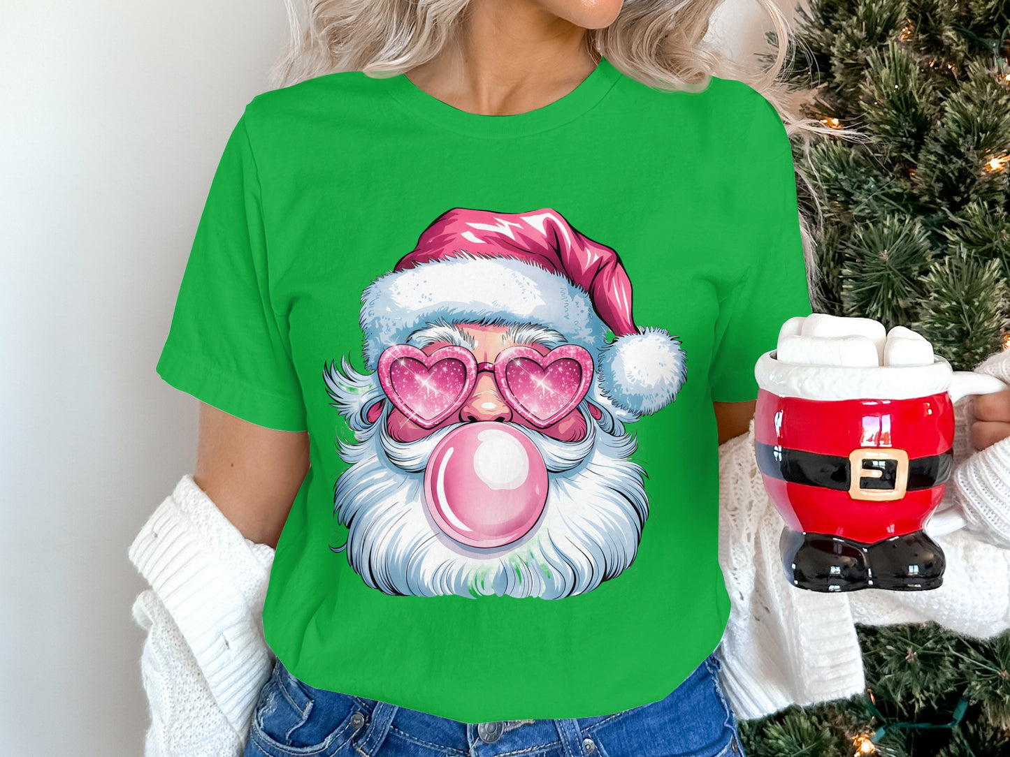 Santa Wearing Sunglasses Christmas T-Shirt